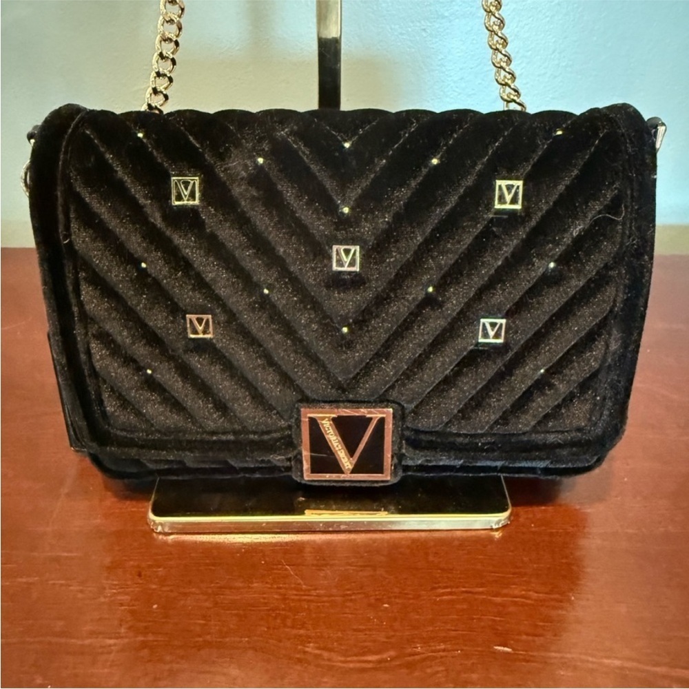 Victoria's Secret Black Velvet Clutch